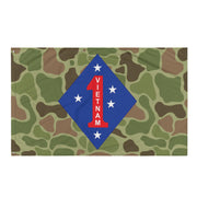 1st Marine Division Vietnam Legacy Frog Skin Camo Wall Flag Tactically Acquired   