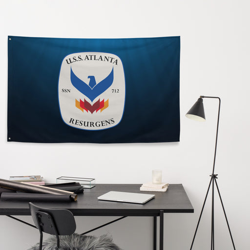 USS Atlanta (SSN-712) Submarine Wall Flag Tactically Acquired   