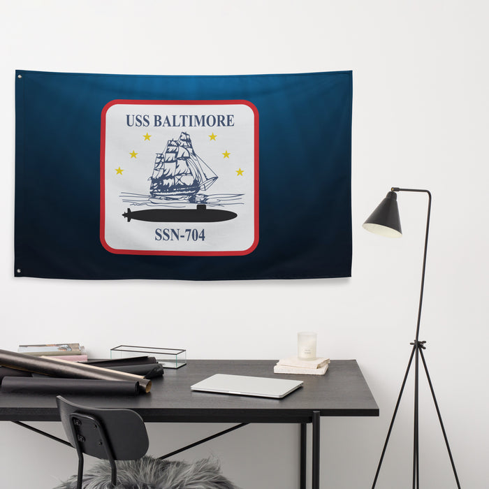 USS Baltimore (SSN-754) Submarine Wall Flag Tactically Acquired   