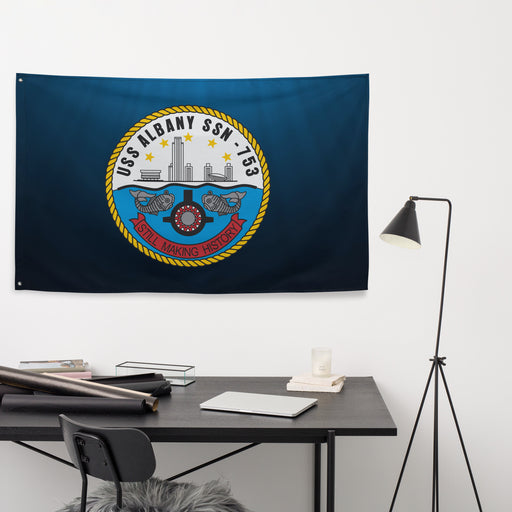 USS Albany (SSN-753) Submarine Wall Flag Tactically Acquired   