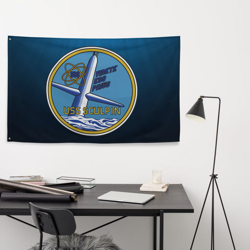 USS Sculpin (SSN-590) Submarine Wall Flag Tactically Acquired   