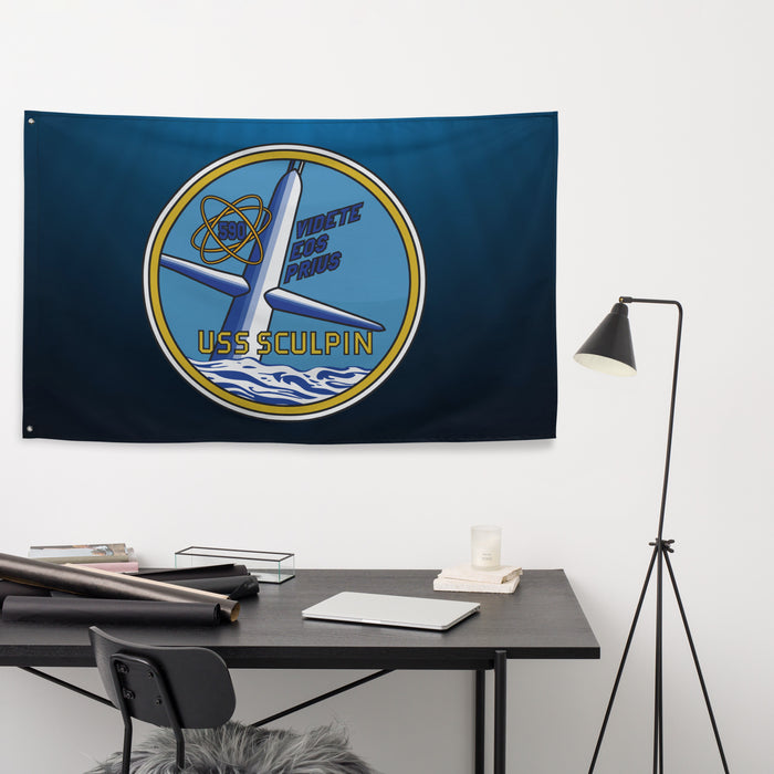 USS Sculpin (SSN-590) Submarine Wall Flag Tactically Acquired   