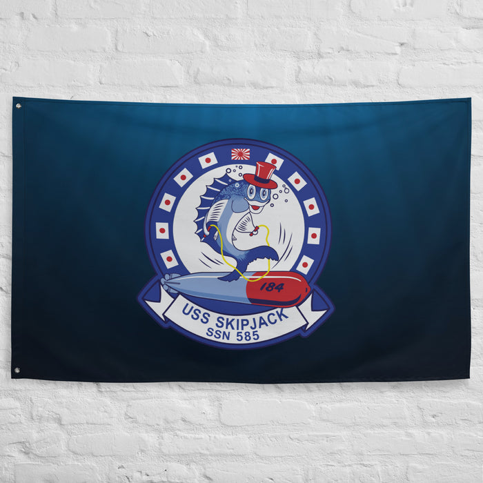 USS Skipjack (SSN-585) Submarine Logo Wall Flag Tactically Acquired   