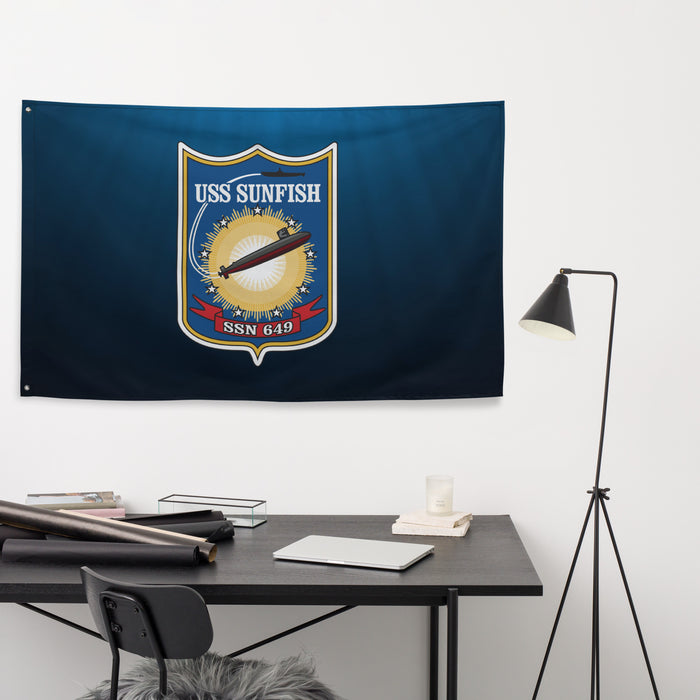 USS Sunfish (SSN-649) Submarine Wall Flag Tactically Acquired   