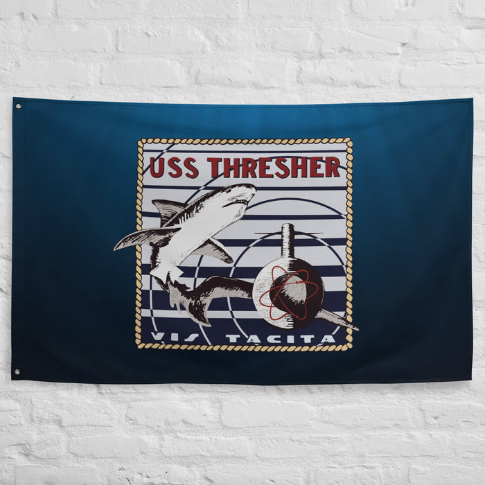 USS Thresher (SSN-593) Submarine Wall Flag Tactically Acquired   