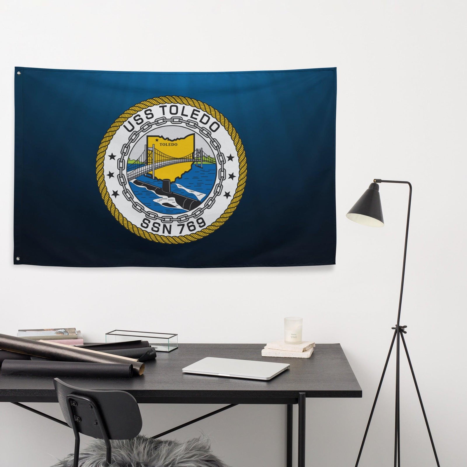 USS Toledo (SSN-769) Submarine Wall Flag Tactically Acquired   