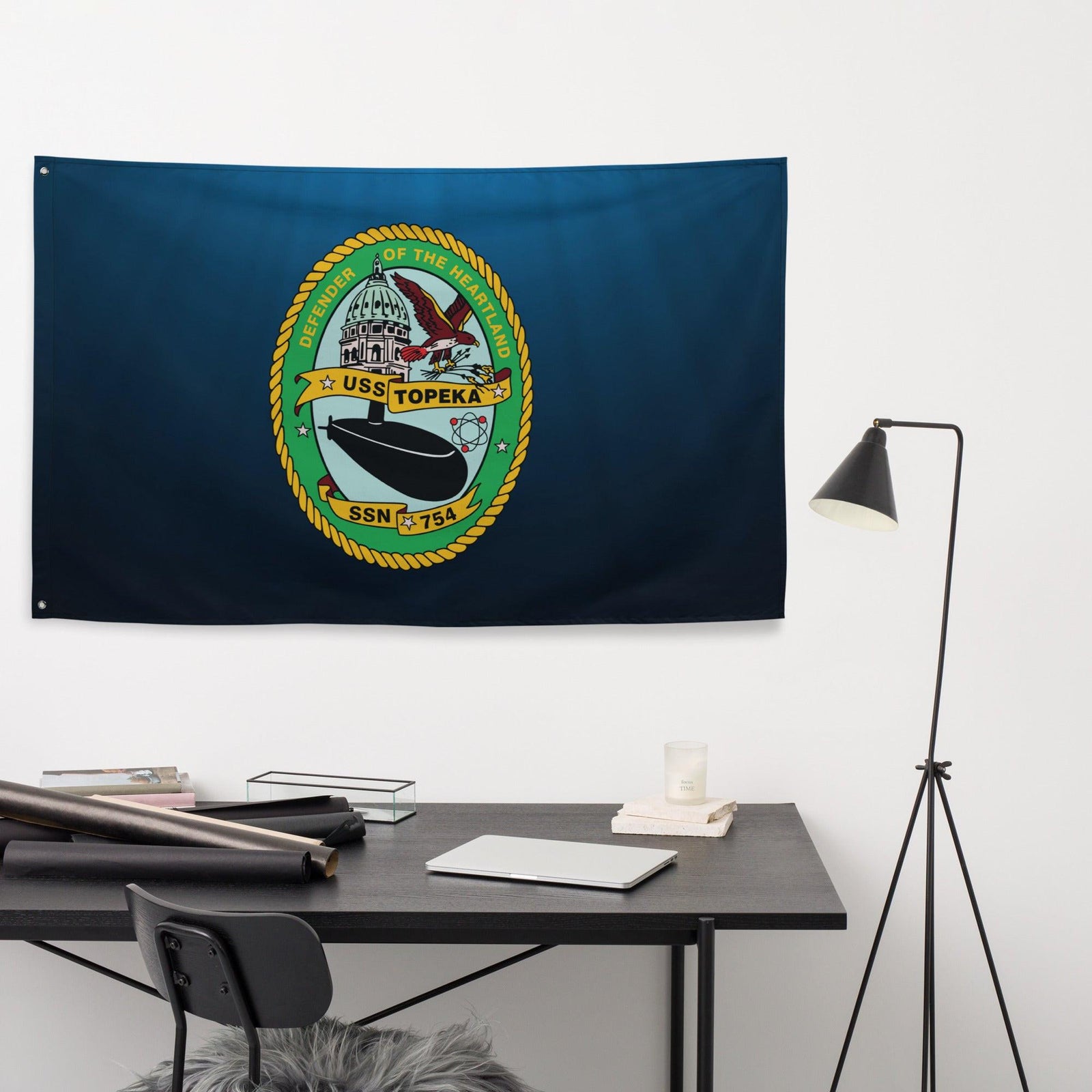 USS Topeka (SSN-754) Submarine Wall Flag Tactically Acquired   