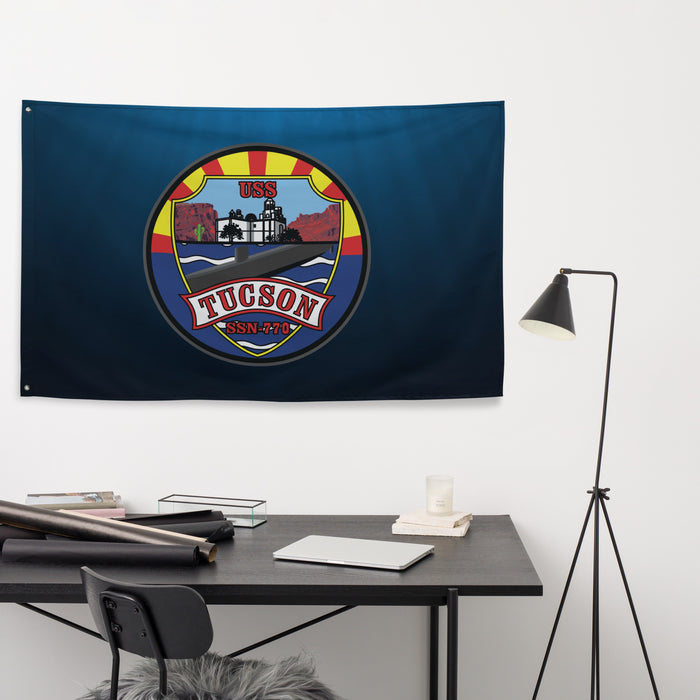 USS Tucson (SSN-770) Submarine Wall Flag Tactically Acquired   