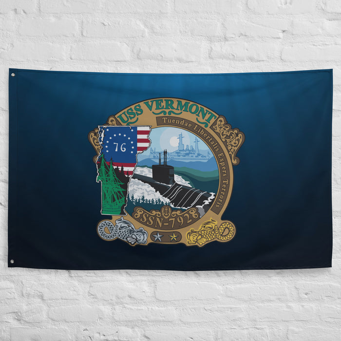 USS Vermont (SSN-792) Submarine Wall Flag Tactically Acquired   