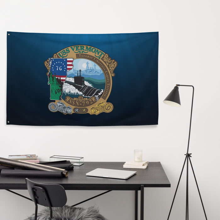 USS Vermont (SSN-792) Submarine Wall Flag Tactically Acquired   