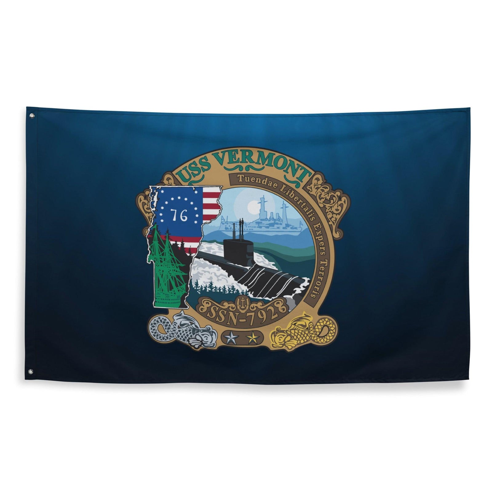 USS Vermont (SSN-792) Submarine Wall Flag Tactically Acquired   