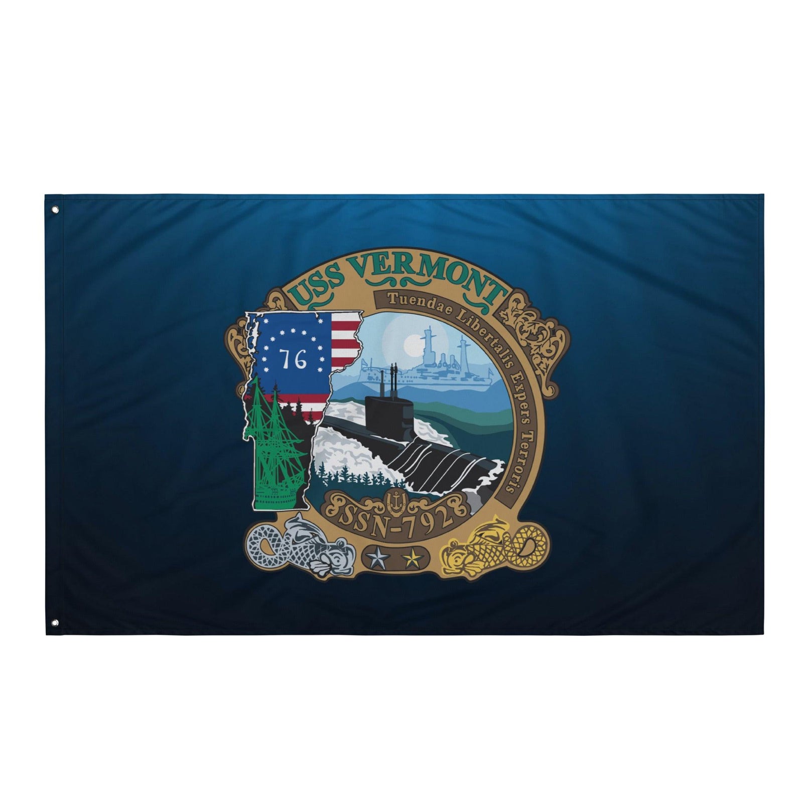 USS Vermont (SSN-792) Submarine Wall Flag Tactically Acquired   