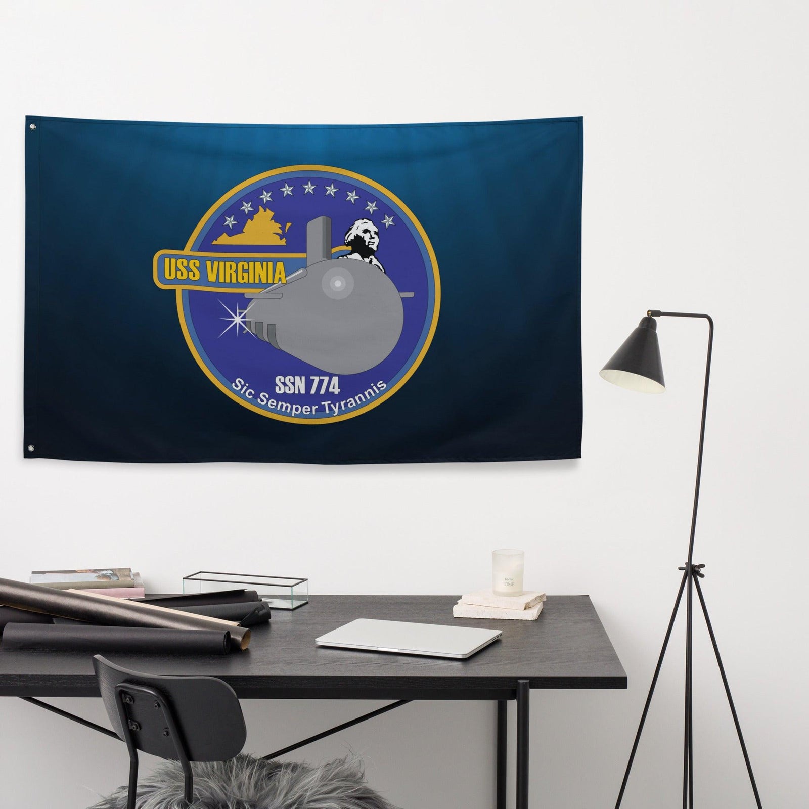 USS Virginia (SSN-774) Submarine Wall Flag Tactically Acquired   