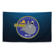 USS Virginia (SSN-774) Submarine Wall Flag Tactically Acquired   