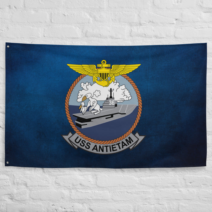 USS Antietam (CV-36) Aircraft Carrier Flag Tactically Acquired   