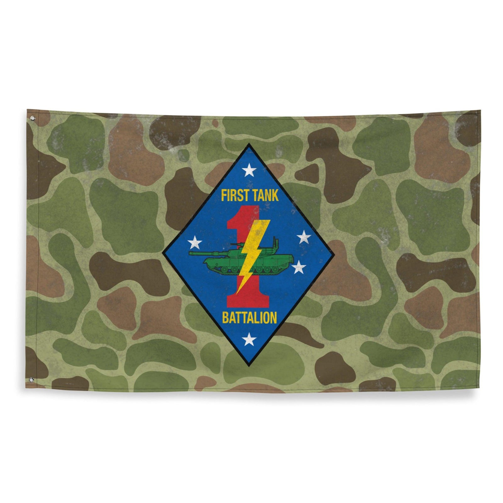 USMC 1st Tank Battalion Frog Skin Camo Flag Tactically Acquired   