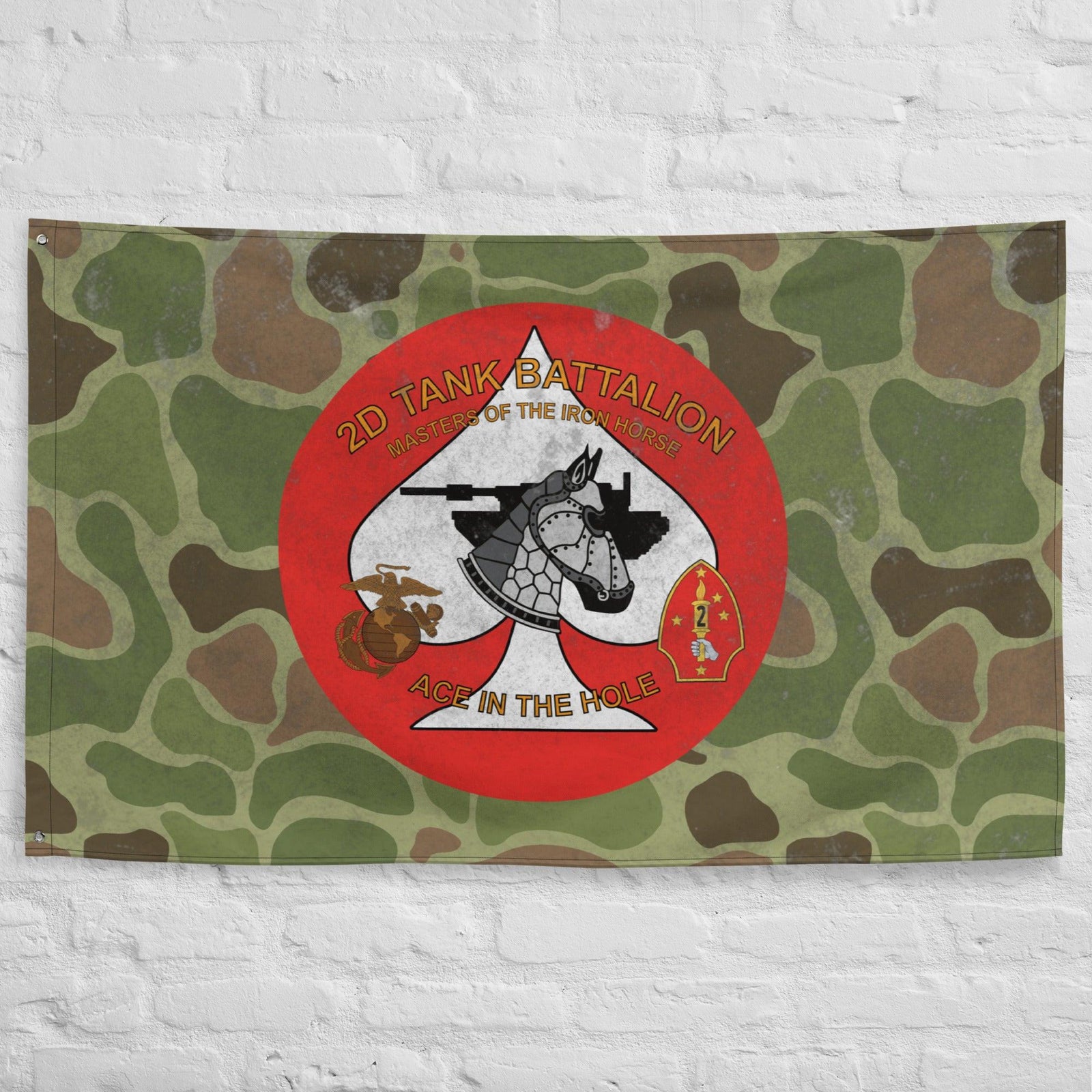 USMC 2nd Tank Battalion Frog Skin Camo Flag Tactically Acquired   