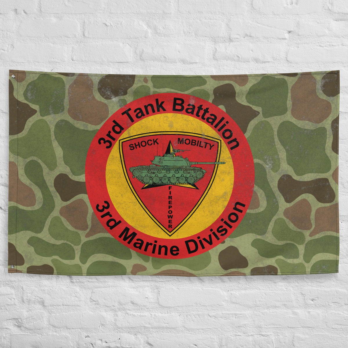 USMC 3rd Tank Battalion Frog Skin Camo Flag Tactically Acquired   