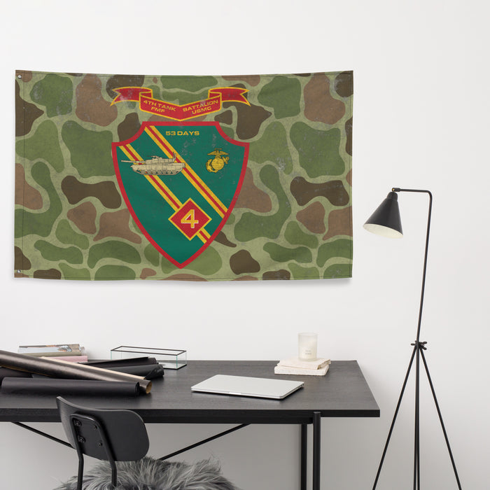 USMC 4th Tank Battalion Frog Skin Camo Flag Tactically Acquired   