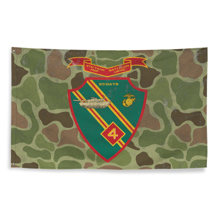 USMC 4th Tank Battalion Frog Skin Camo Flag Tactically Acquired   