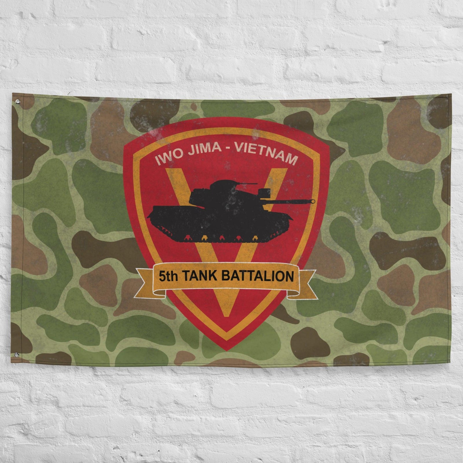 USMC 5th Tank Battalion Frog Skin Camo Flag Tactically Acquired   
