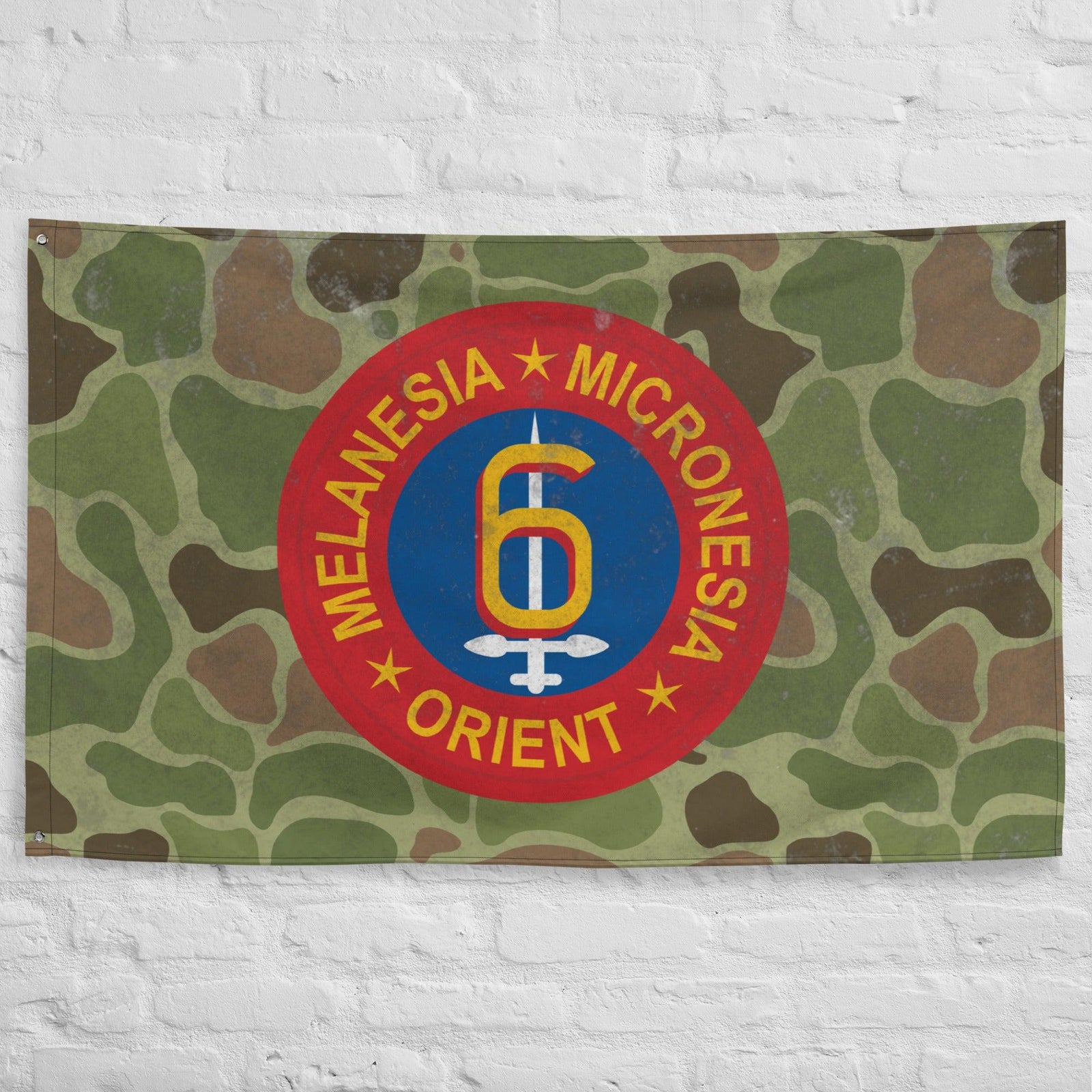 6th Marine Division Frog Skin Camo Wall Flag Tactically Acquired   
