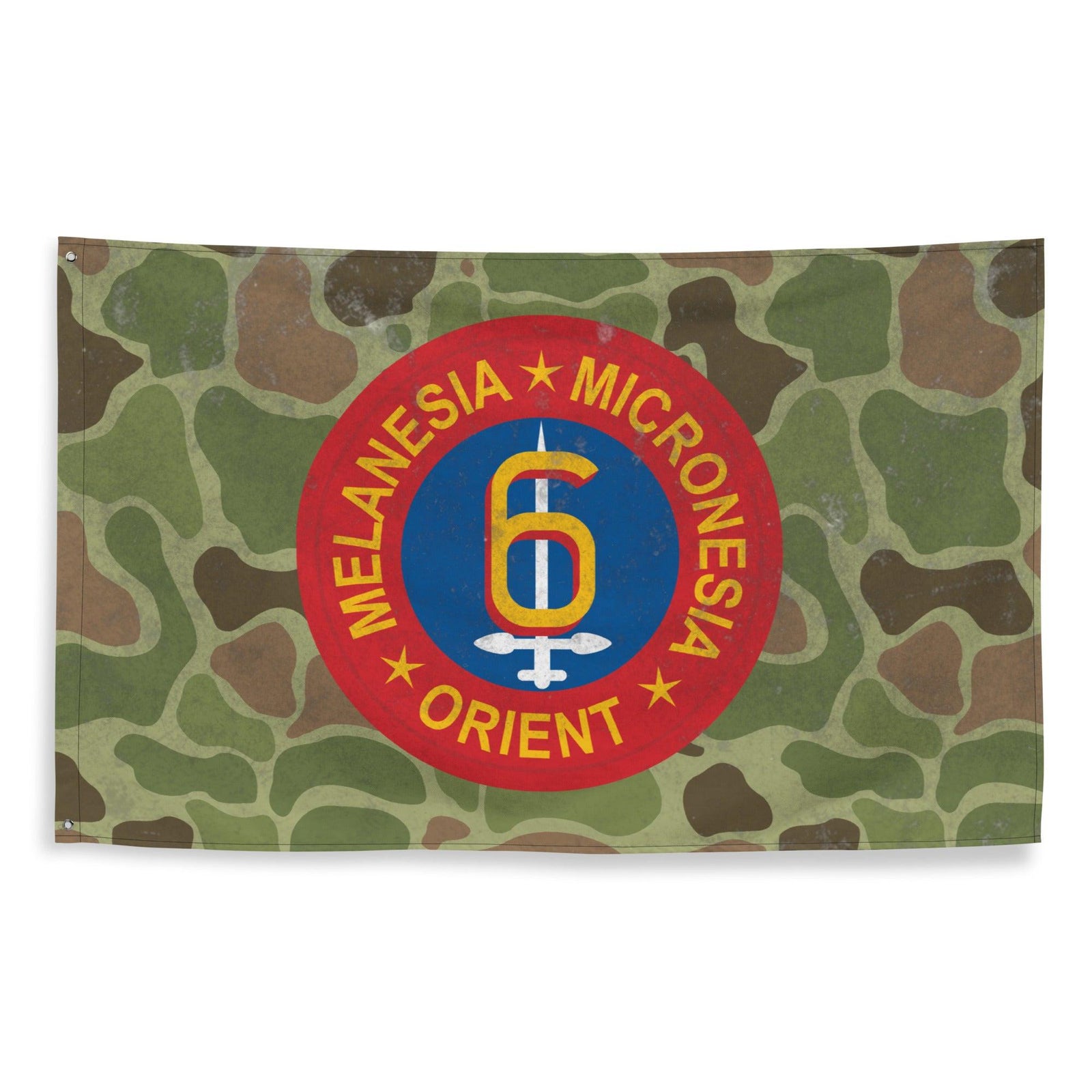 6th Marine Division Frog Skin Camo Wall Flag Tactically Acquired   