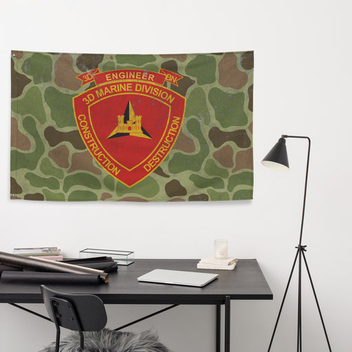 USMC 3rd CEB Frog Skin Camo Indoor Wall Flag Tactically Acquired   