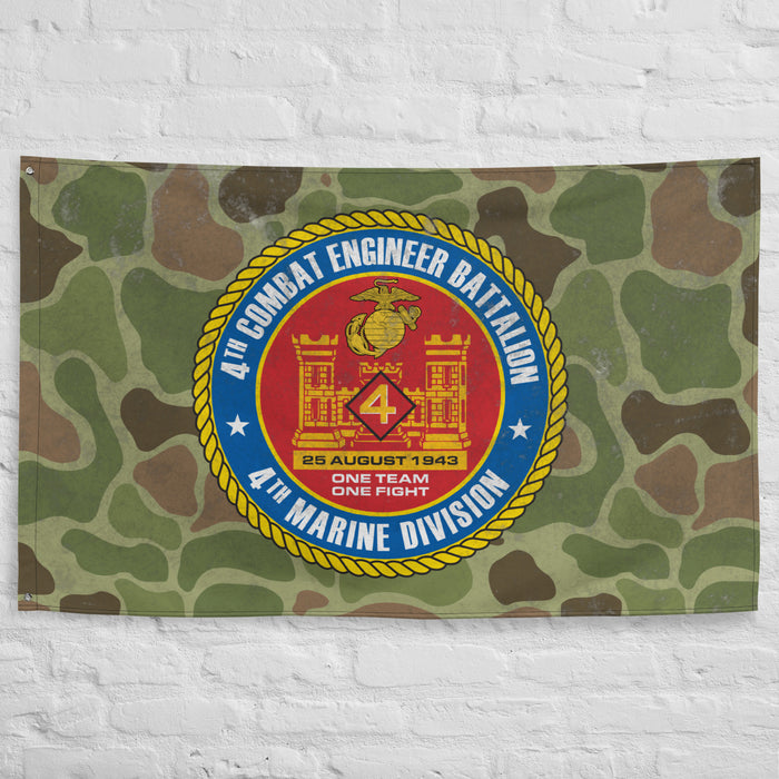 USMC 4th CEB Frog Skin Camo Indoor Wall Flag Tactically Acquired   