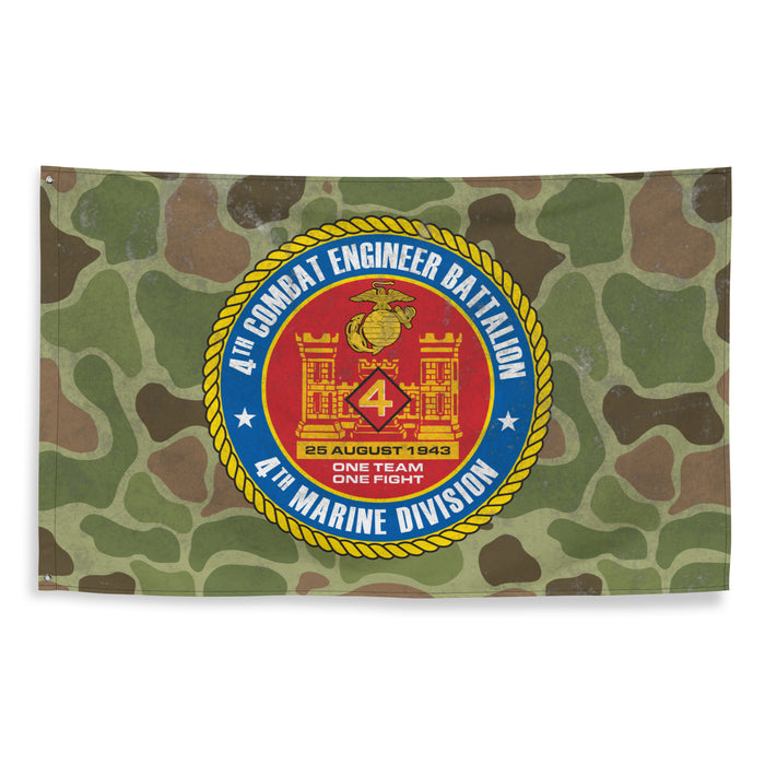 USMC 4th CEB Frog Skin Camo Indoor Wall Flag Tactically Acquired   