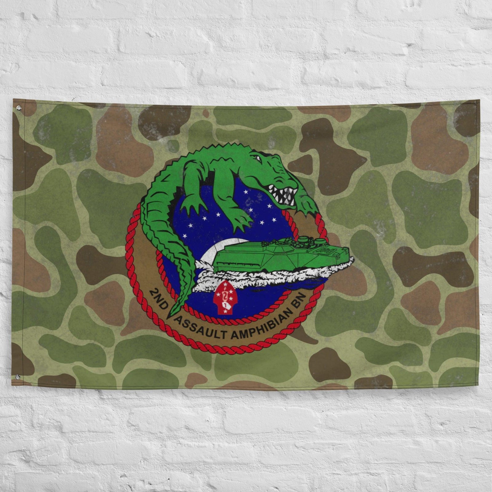 USMC 2nd AABn Frog Skin Camo Indoor Wall Flag Tactically Acquired   