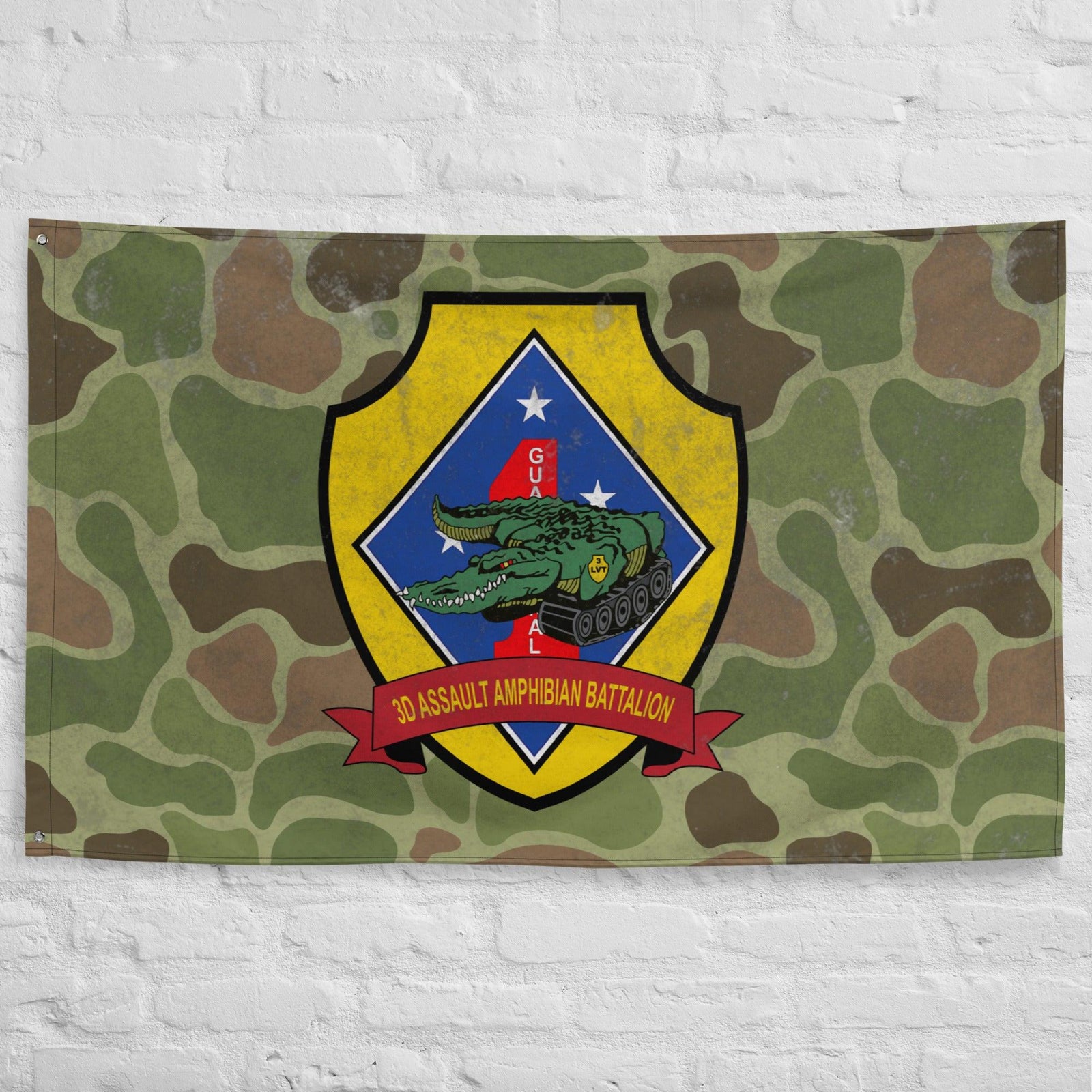 USMC 3rd AABn Frog Skin Camo Indoor Wall Flag Tactically Acquired   