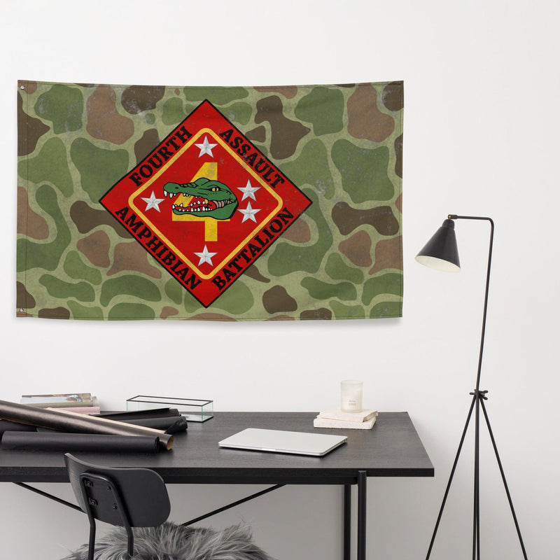 USMC 4th AABn Frog Skin Camo Indoor Wall Flag
