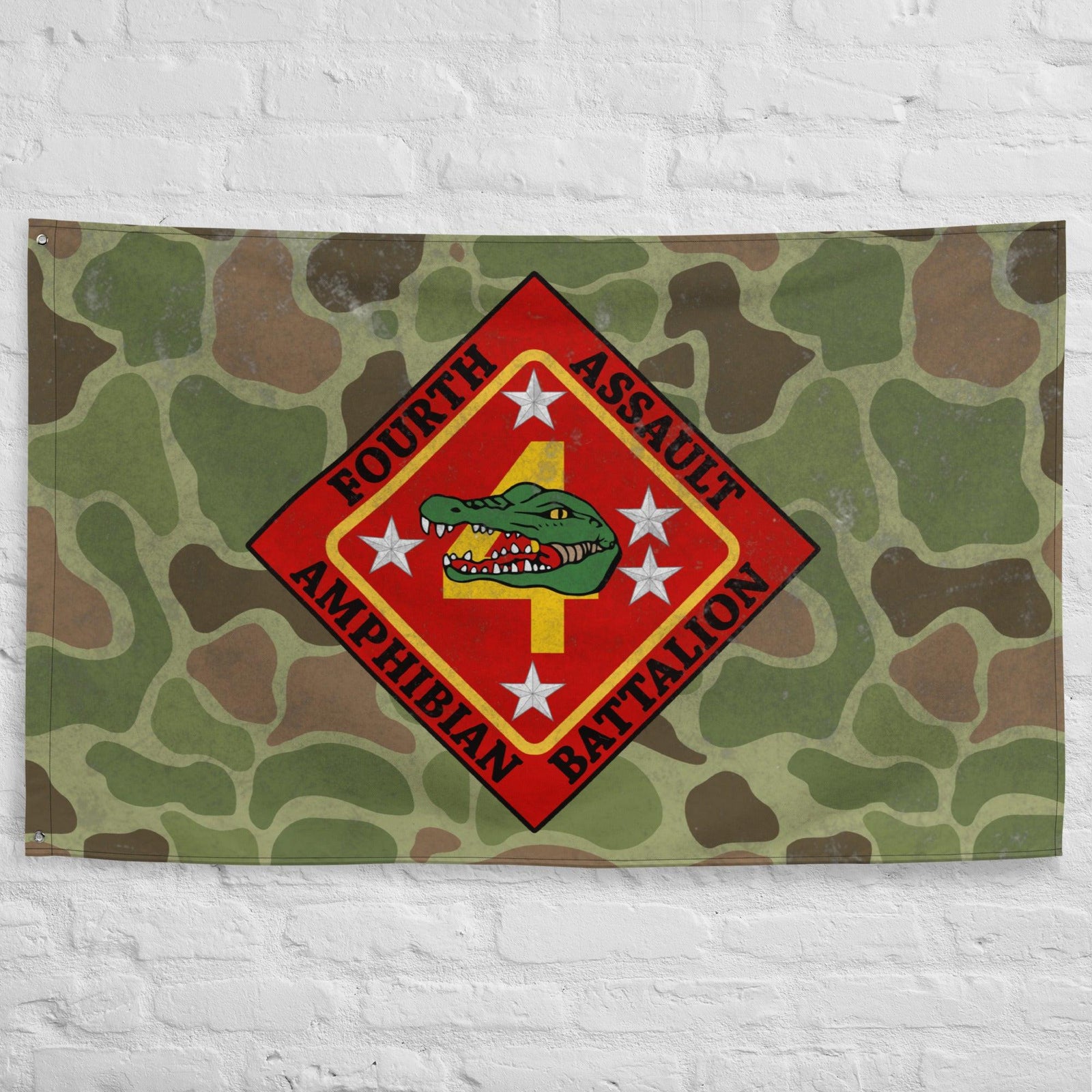 USMC 4th AABn Frog Skin Camo Indoor Wall Flag Tactically Acquired   