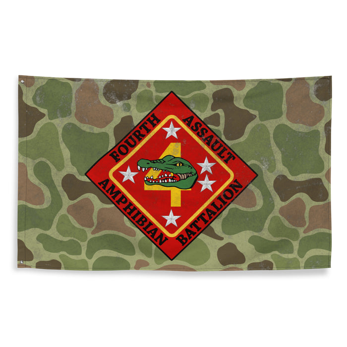 USMC 4th AABn Frog Skin Camo Indoor Wall Flag Tactically Acquired   