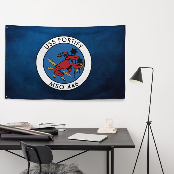USS Fortify (MSO-446) Indoor Wall Flag Tactically Acquired   
