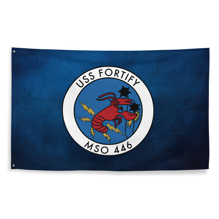 USS Fortify (MSO-446) Indoor Wall Flag Tactically Acquired   