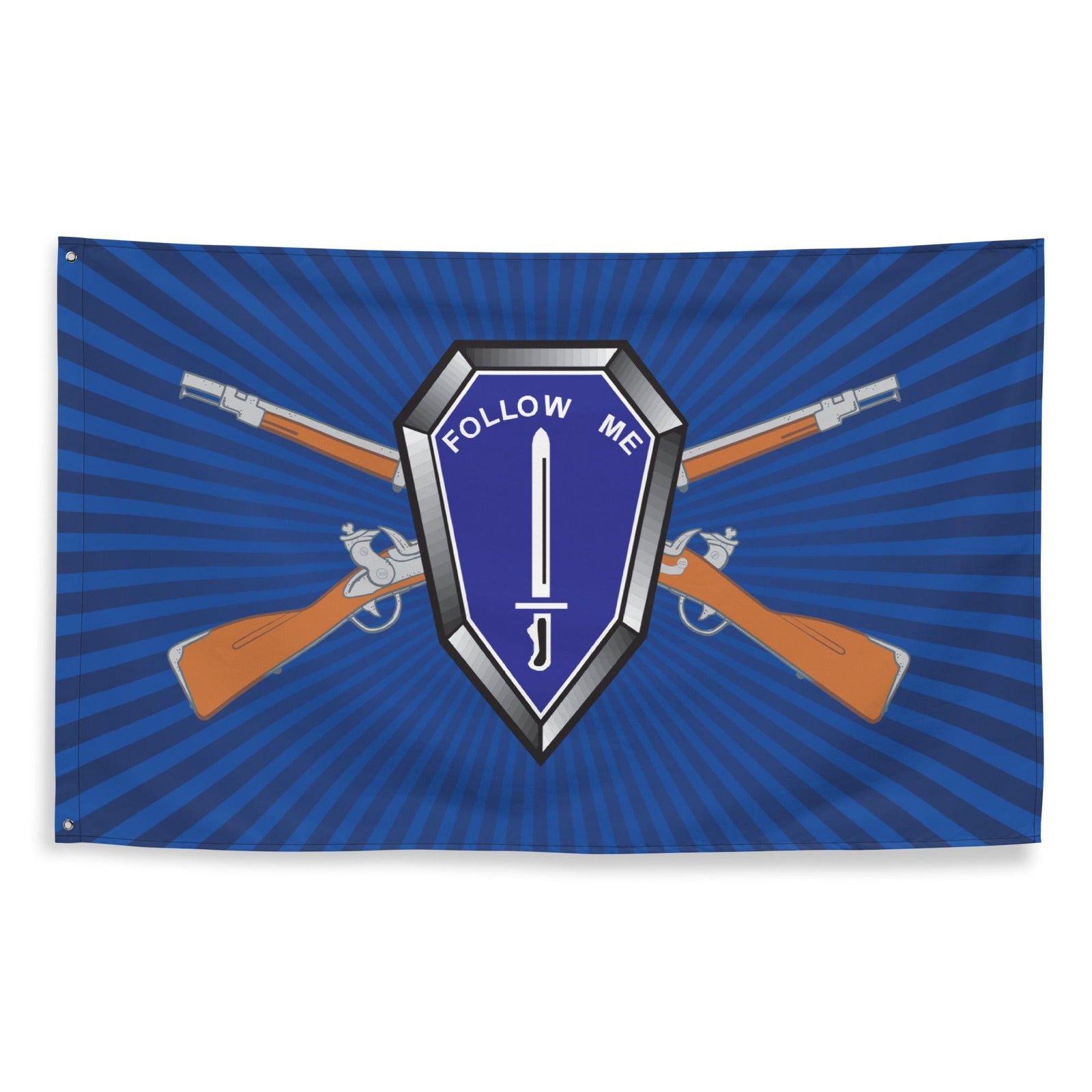 U.S. Army Infantry Branch Crossed Rifles Blue Flag Tactically Acquired   