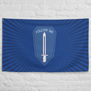 U.S. Army Infantry School Follow Me Blue Flag Tactically Acquired   