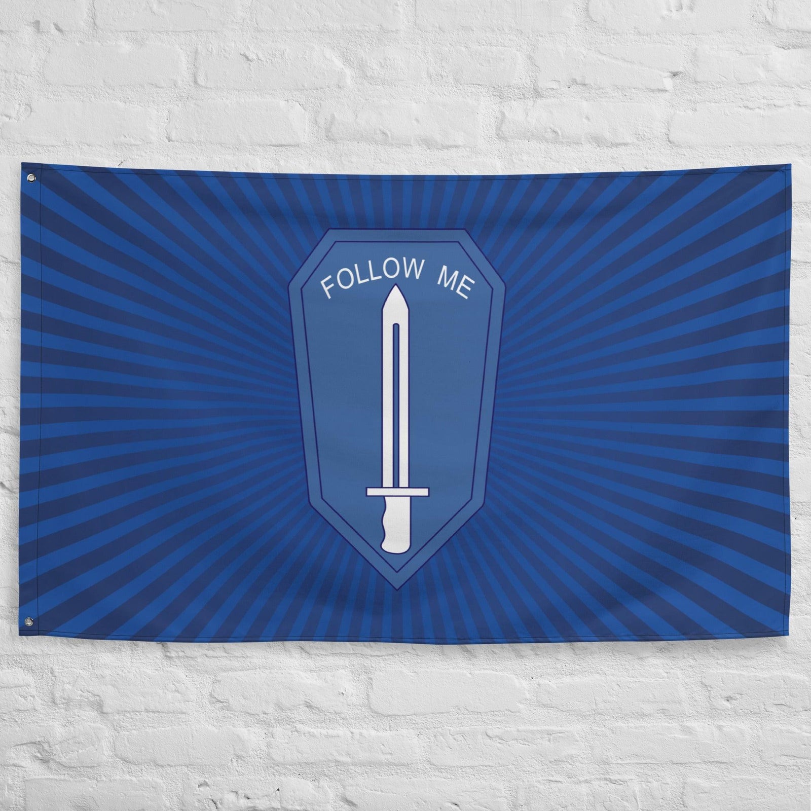 U.S. Army Infantry School Follow Me Blue Flag Tactically Acquired   