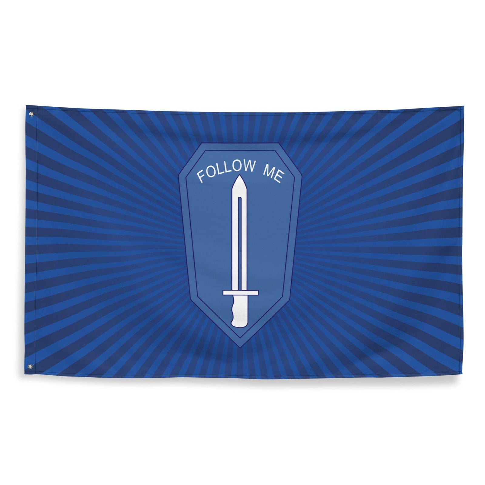 U.S. Army Infantry School Follow Me Blue Flag Tactically Acquired   