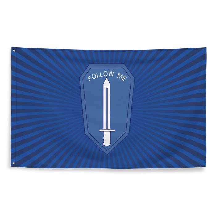 U.S. Army Infantry School Follow Me Blue Flag Tactically Acquired   