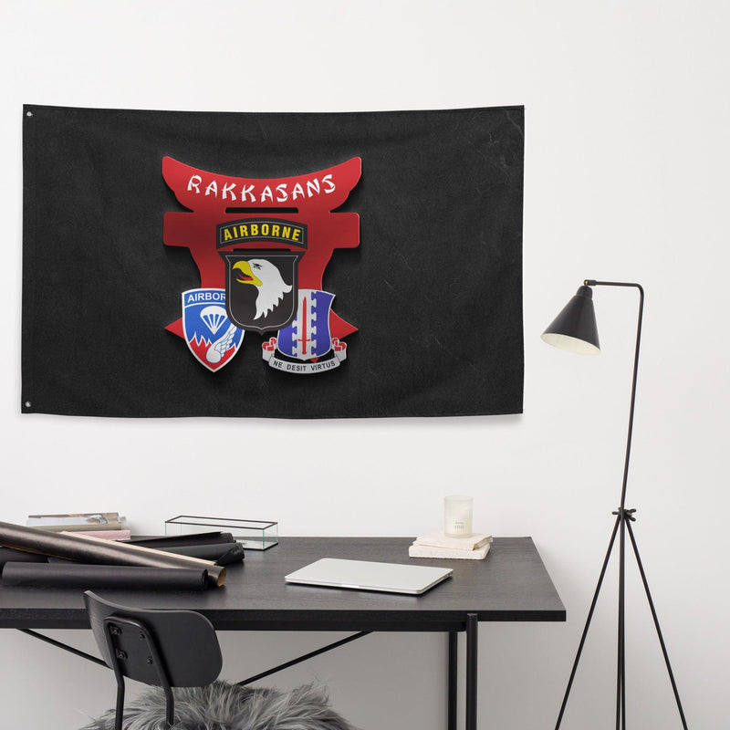 U.S. Army 187th Airborne Infantry Regiment 'Rakkasans' Black Flag