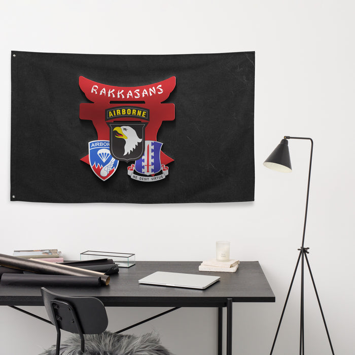 U.S. Army 187th Airborne Infantry Regiment 'Rakkasans' Black Flag Tactically Acquired   