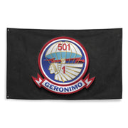 1-501 Airborne Infantry Indoor Wall Flag Tactically Acquired   