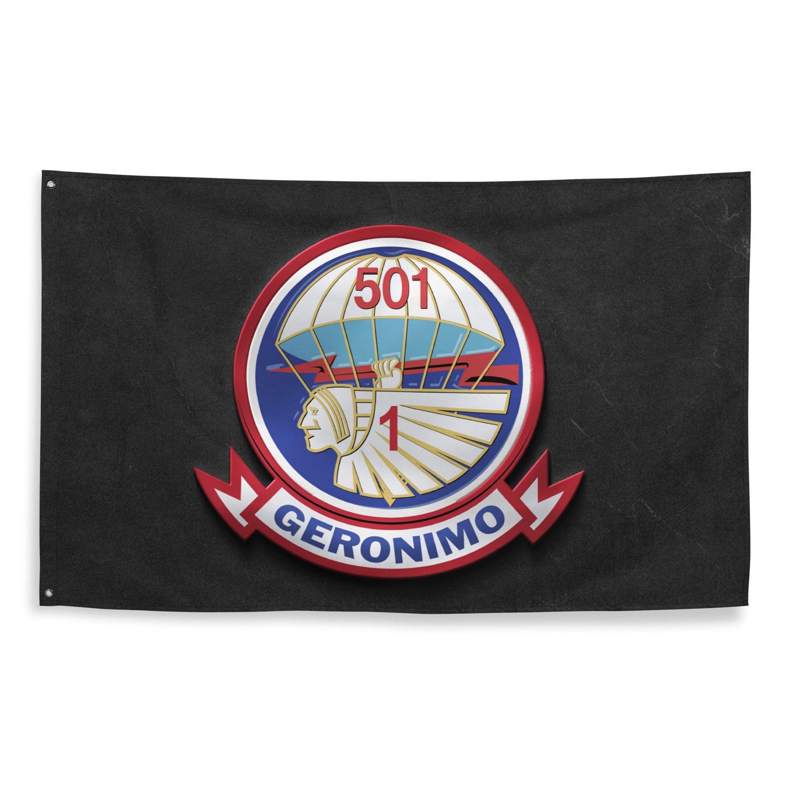 1-501 Airborne Infantry Indoor Wall Flag Tactically Acquired   