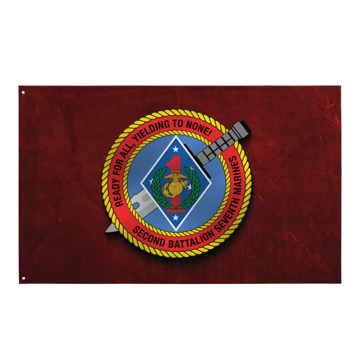2/7 Marines Red Indoor Wall Flag Tactically Acquired   