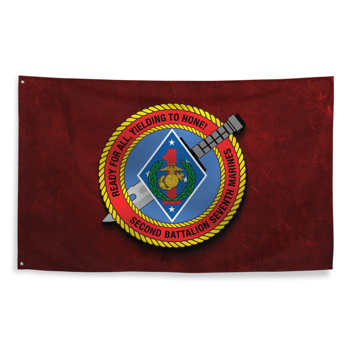 2/7 Marines Red Indoor Wall Flag Tactically Acquired   