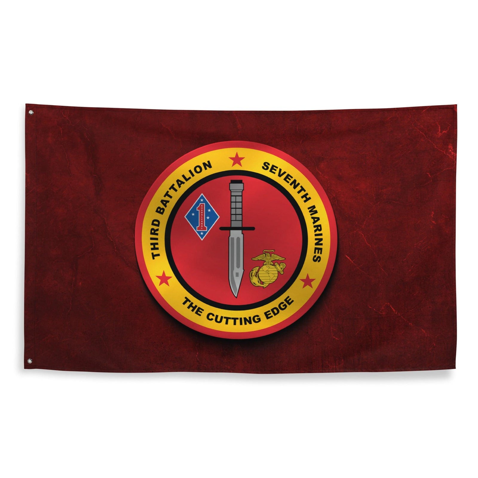 Vintage 3/7 Marines Indoor Wall Flag Tactically Acquired   