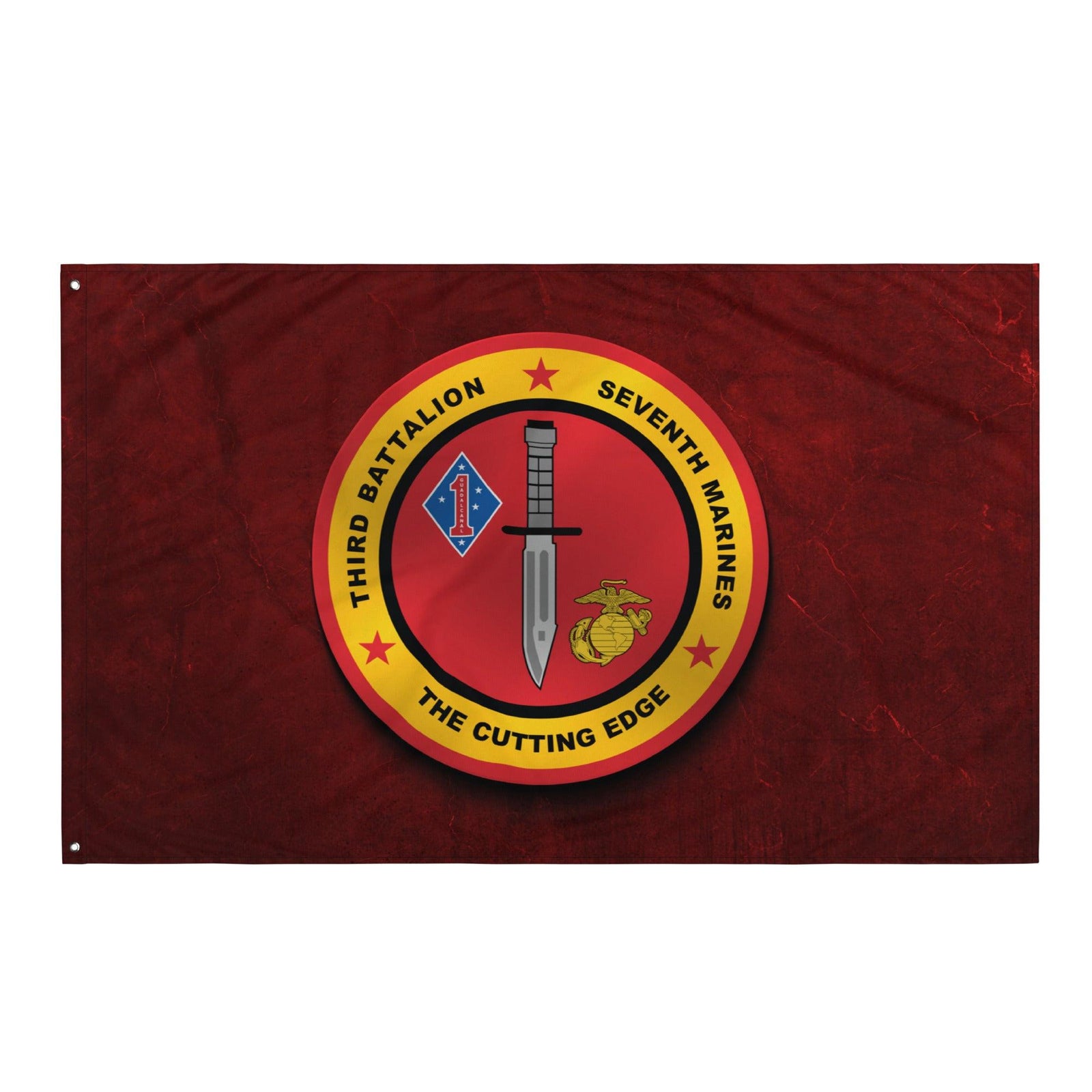 Vintage 3/7 Marines Indoor Wall Flag Tactically Acquired   